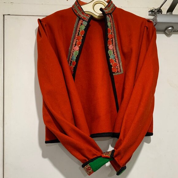 VINTAGE THEKLA JULINS EFTF OPEN FRONT EMBROIDERED WOOL JACKETS SIZE S - Picture 3 of 11